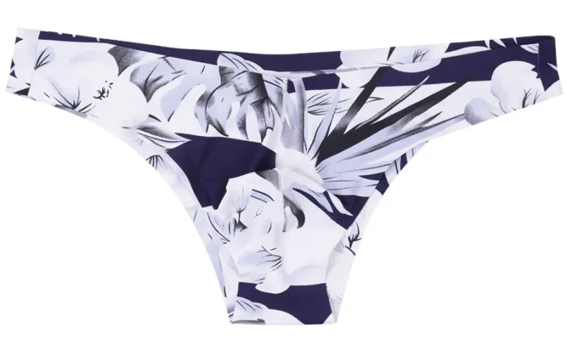 Homens sexy estilo suave macio impresso roupa interior masculina fina cuecas homem cintura baixa biquíni de seda gelo cuecas sem costura 817