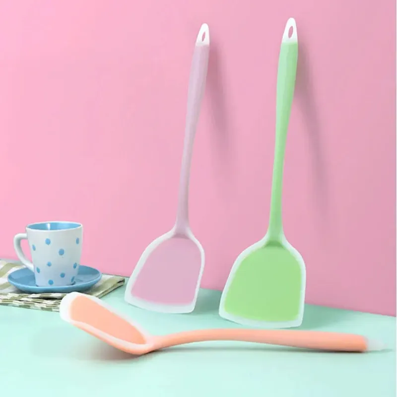Utensílios de cozinha de silicone conjunto antiaderente utensílios de cozinha ferramentas ovo peixe frigideira colher pá frita espátula utensílios de cozinha — image 1