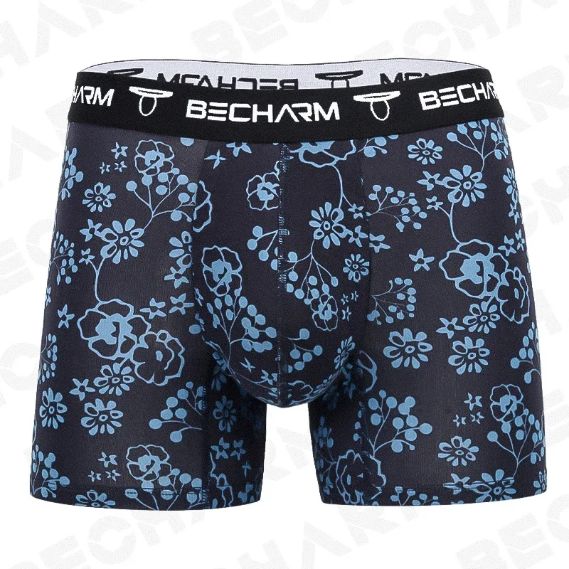 Becharm calcinha masculina boxers shorts sólido cinza tamanho grande conjunto cuecas masculinas boxer homem roupas sexy curto homme quente