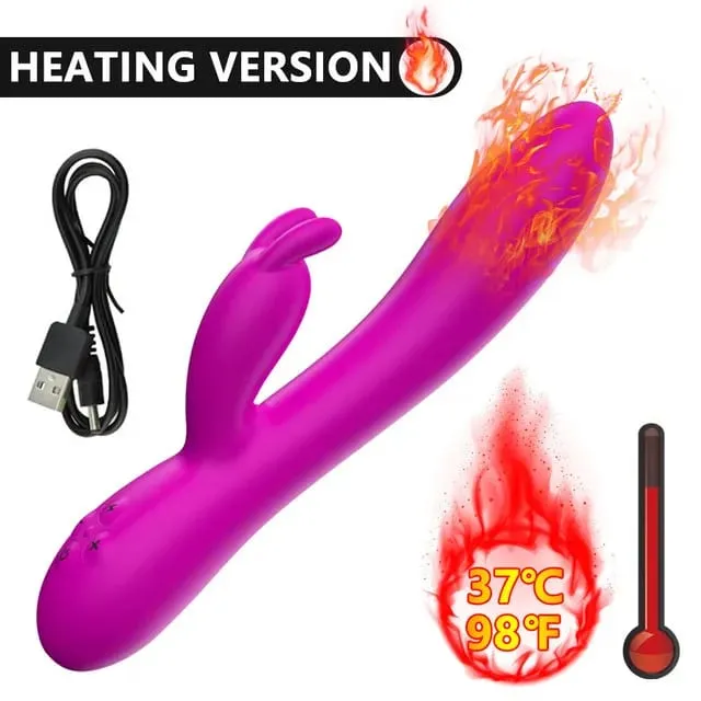 Carregamento usb aquecimento av coelho vibrador vibrador vagina clitóris estimulador g-ponto adulto jogo brinquedos sexuais para mulher masturbador feminino