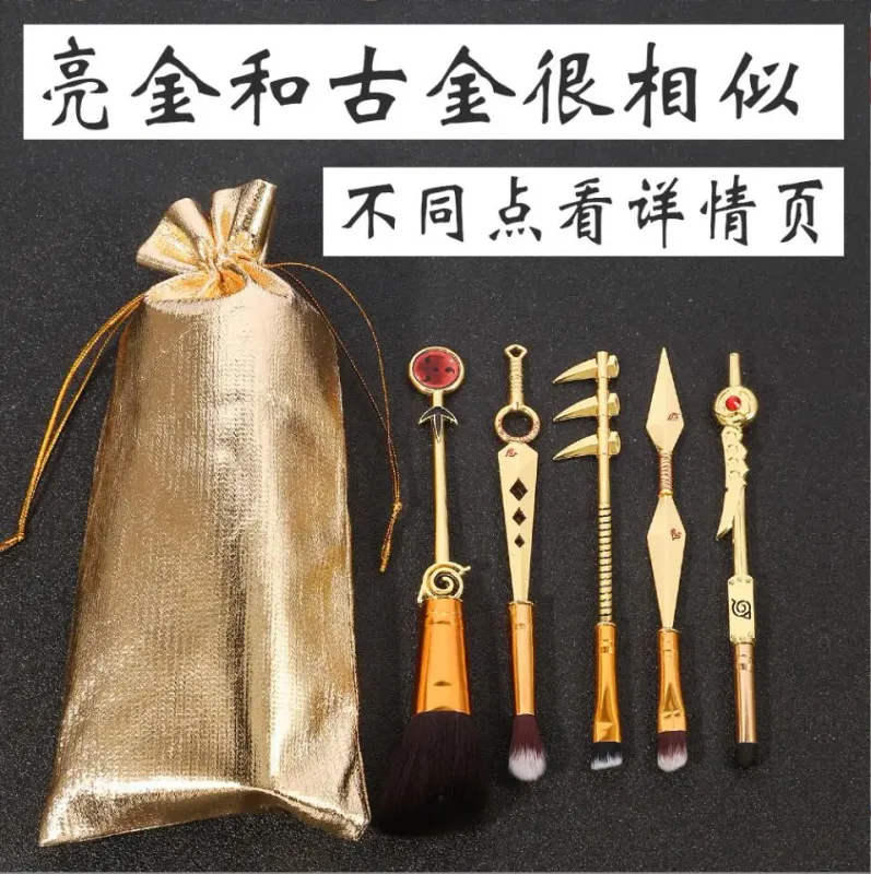 Conjunto de pincéis de maquiagem anime japonês 5 tamanhos, pincéis de base, sombra, corretivo, blush, kit de ferramentas de maquiagem t2081