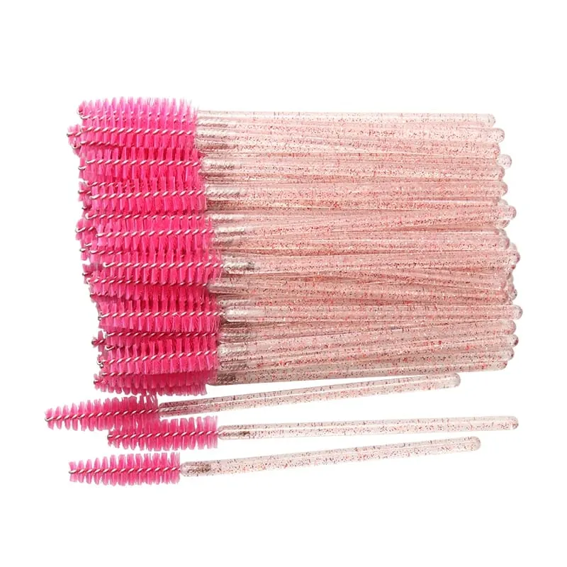 Escova descartável para cílios, 50 peças, aplicador de rímel, diamante, extensão de cílios, ferramentas de maquiagem feminina