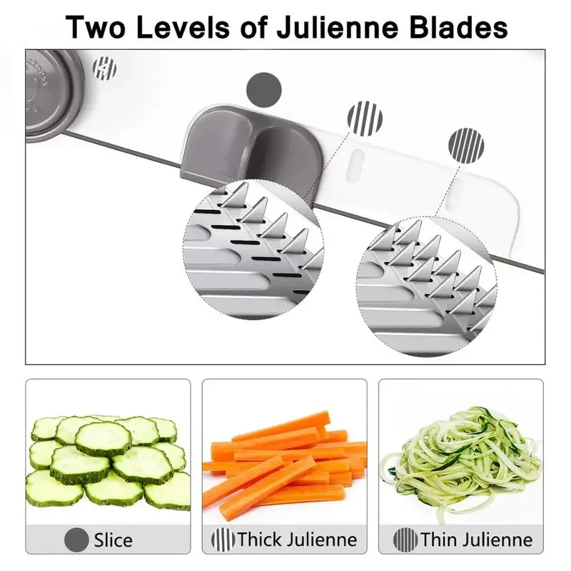 18 Types Adjustable Mandoline Slicer Stainless Steel Vegetable Julienner Grater Onion Potato Slicer Cutter KC0326