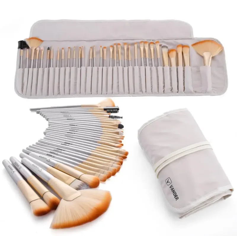 Conjunto de pincéis de maquiagem 32 peças, base profissional, pó, contorno, sombra, mistura, pincel de maquiagem, múltiplas cores