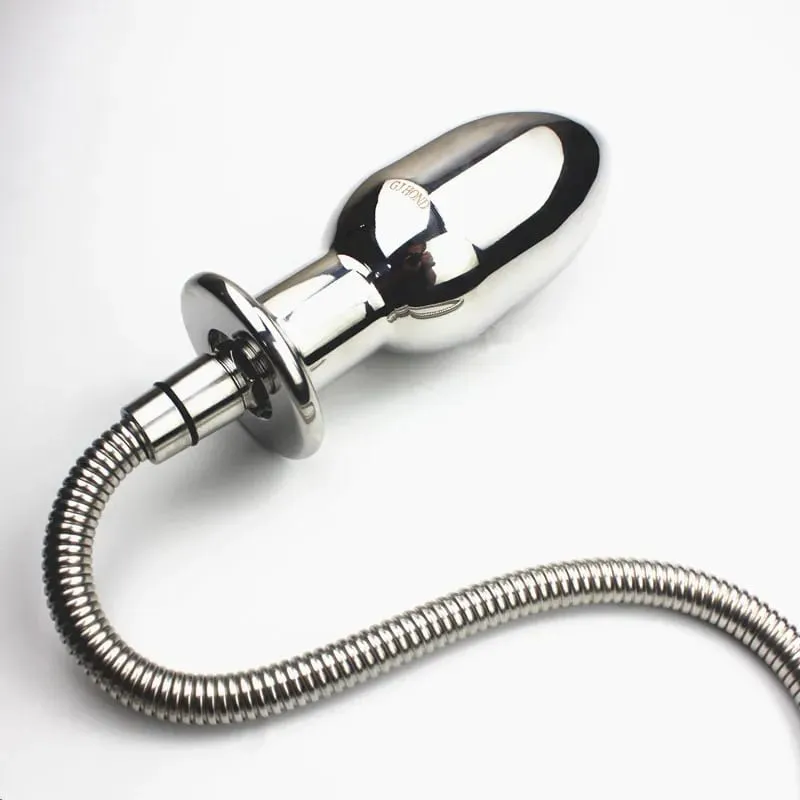 8 tamanhos novo ânus enemator aço inoxidável anal vibrador plug limpador intestinal com tubo de chuveiro brinquedos sexuais anal para casais HH8-86 — image 2