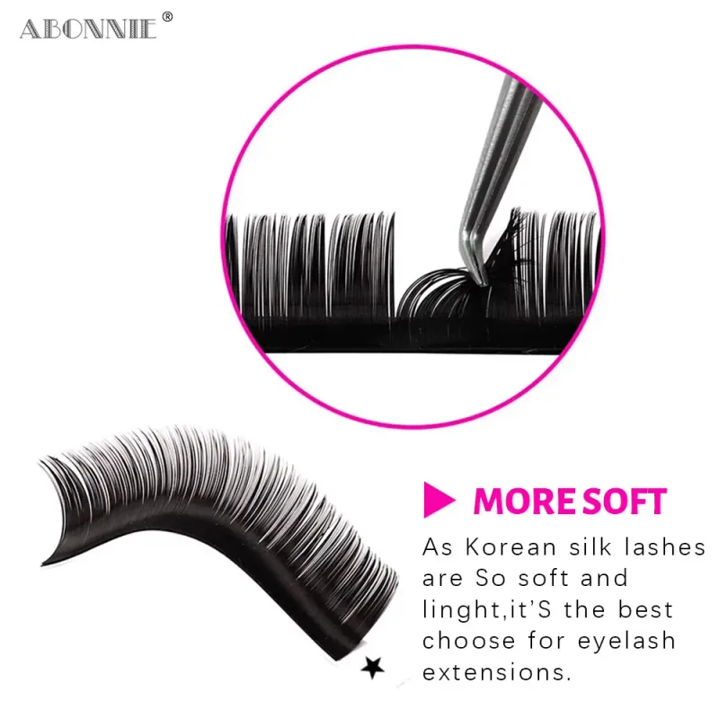 Abonnie 8-25mm Extensões de Cílios Clássicos Fofos Extensão de Cílios Individuais Premium Todos os Tamanhos Cilios