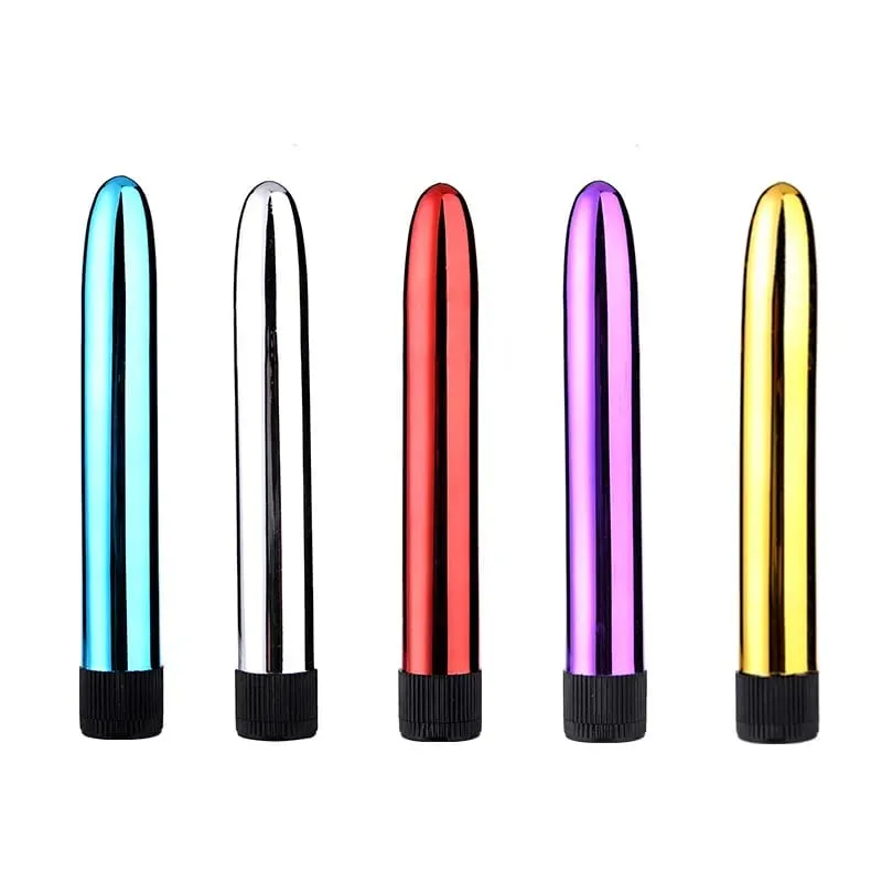 6-Color Metal Body Vibrator AA Battery Powered 18cm Relaxation Massage Bullet Seducer clitoral stimulation Sex toys for Women