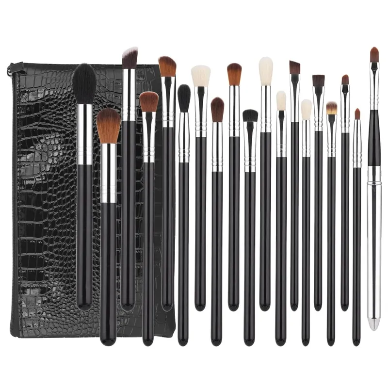 19pcs Full Eyeshadow Brushes Set Eye Brush Foundation Contour Concealer Cosmetic Makeup Brush With Bag