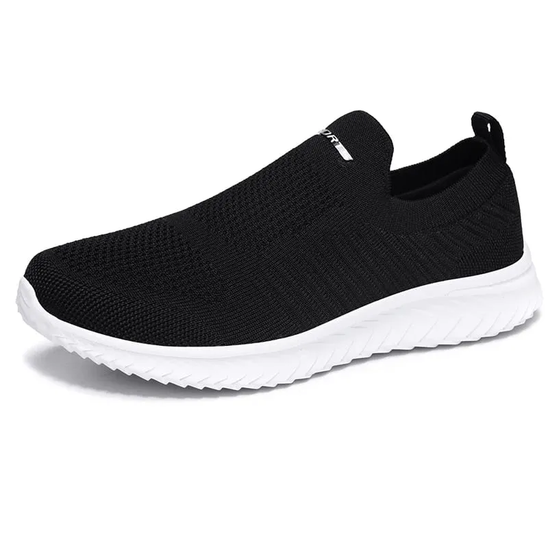 Homens vulcanizar sapatos de malha sapatos masculinos leves e confortáveis ​​tênis 2025 outono moda deslizamento em sapatos masculinos mocassins