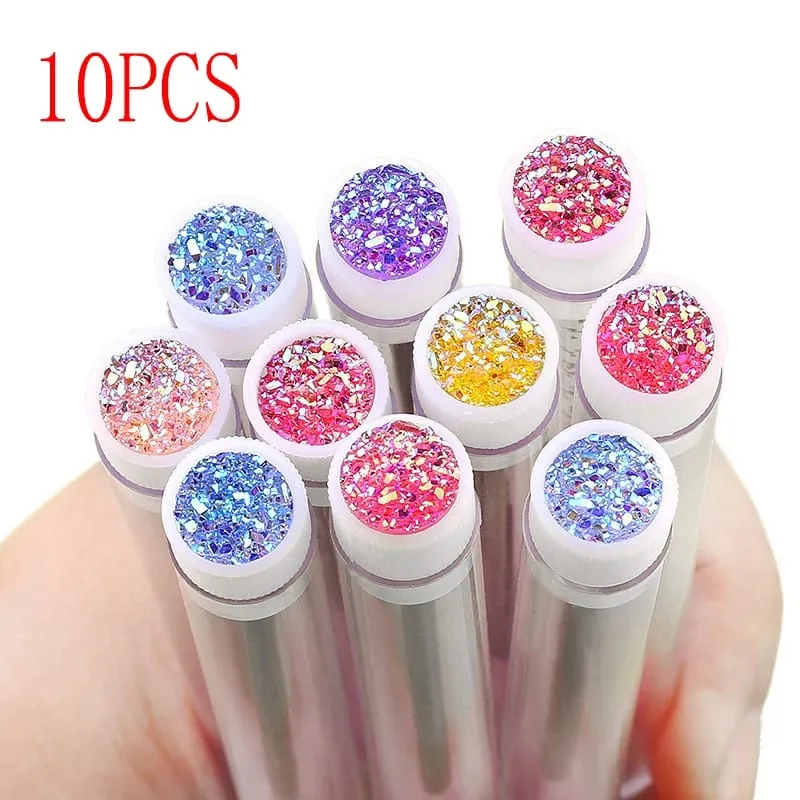 1-10 pçs rosa cílios escovas reutilizáveis ​​escova de sobrancelha para extensão de cílios cristal escova de cílios rímel tubo compõem vendas quentes