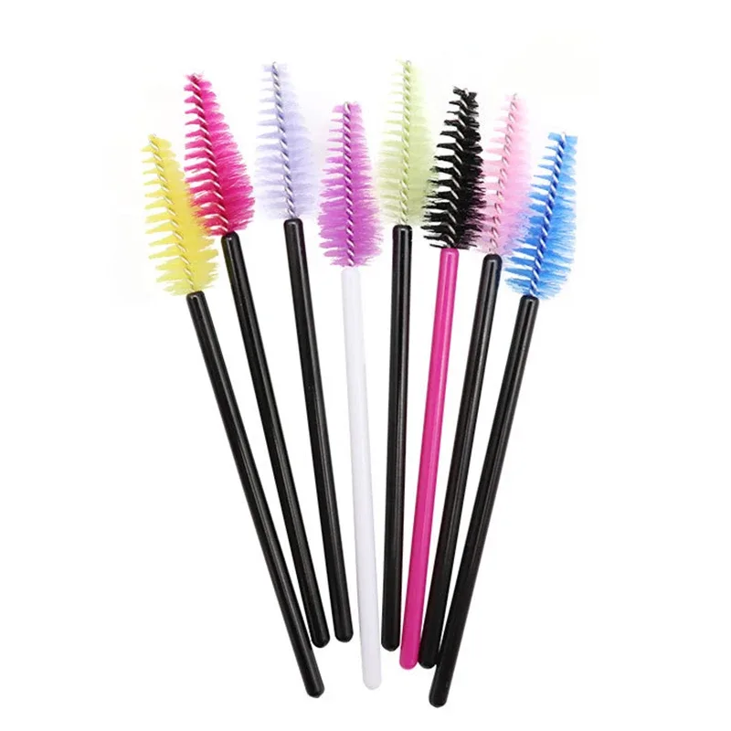 Pincel de sobrancelha para cílios, 50 peças, forma de gota de água, material de nylon, pincéis de maquiagem, extensão de cílios, ferramentas de beleza, varinha de rímel