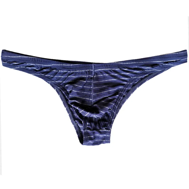 5 Men Sexy Briefs Stripe Bikini Breathable Soft Underwear Cucea Underpants Man Comfortable Gay Pants Cueca Male Panties C903-1