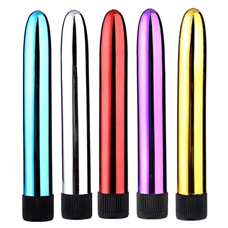 6-Color Metal Body Vibrator AA Battery Powered 18cm Relaxation Massage Bullet Seducer clitoral stimulation Sex toys for Women