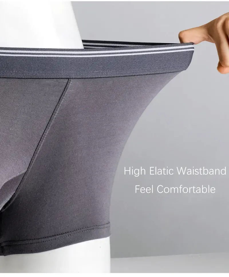 Plus size masculino sexy separado pênis bolso boxer shorts respirável roupa interior masculina calcinha modal masculino elefante nariz cuecas 3256802927192475