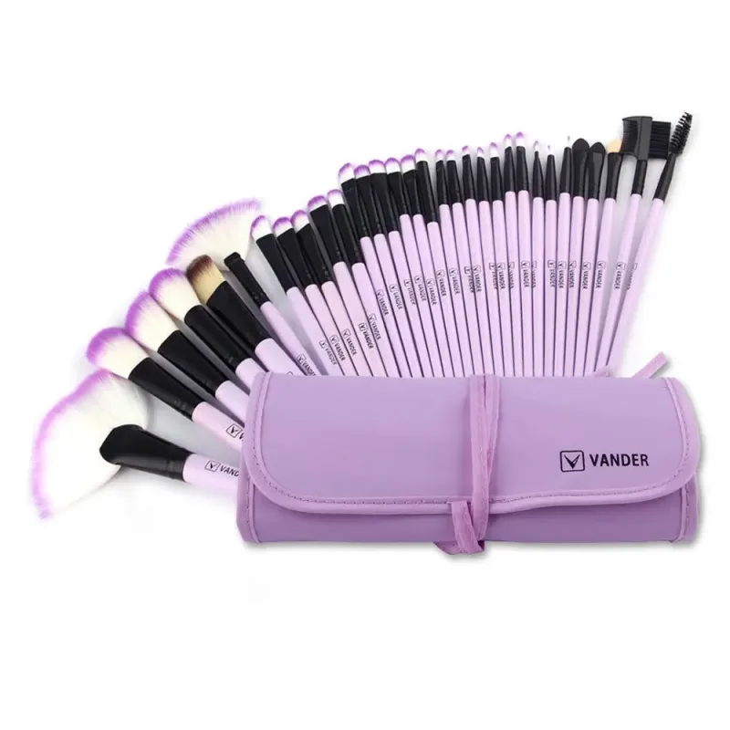Conjunto de pincéis de maquiagem 32 peças, base profissional, pó, contorno, sombra, mistura, pincel de maquiagem, múltiplas cores