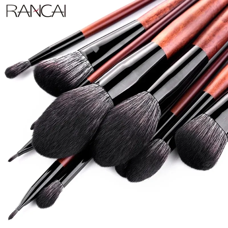 Conjunto de pincéis de maquiagem de alta qualidade, 12 peças, base, pó, blush, sombra, esponja, escova de lã macia, ferramentas cosméticas de cabelo — image 3