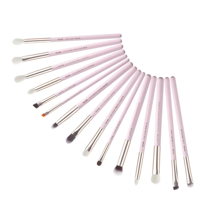 Jessup pincéis de maquiagem conjunto 15 pçs olho compõem escova sombra sobrancelha forro mistura corretivo kits de ferramentas cosméticos escova de cabelo de cabra