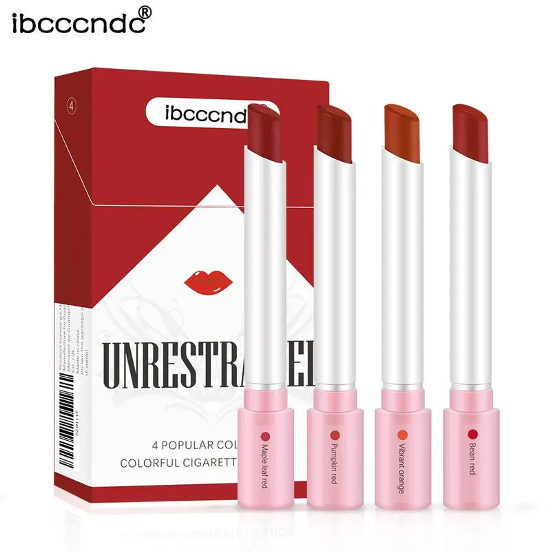 Conjunto de lábios à prova d'água com 4 bastões de longa duração - Batom fosco de longa duração com acabamento transparente - Presente perfeito para o Dia dos Namorados para ela
