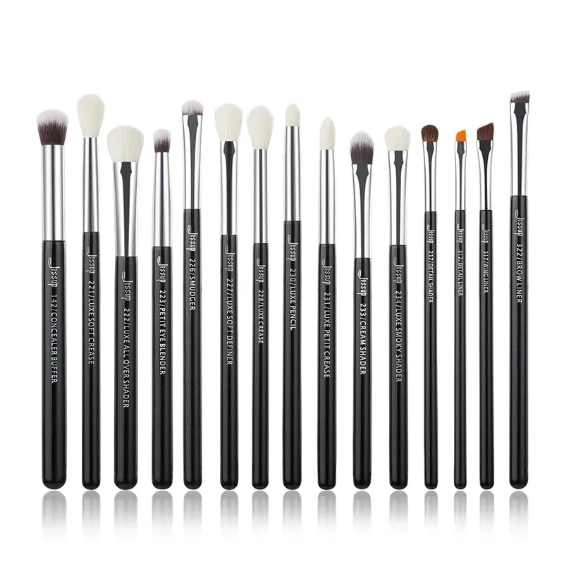 Jessup 15 pçs pincéis de maquiagem conjunto profissional kits de escova de maquiagem para os olhos sombra delineador sobrancelha mistura corretivo brochas t294