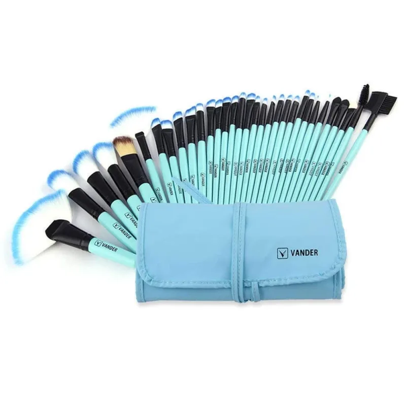 Conjunto de pincéis de maquiagem 32 peças, base profissional, pó, contorno, sombra, mistura, pincel de maquiagem, múltiplas cores