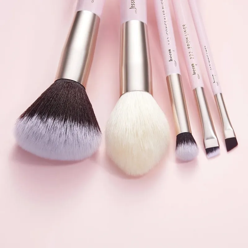 Jessup conjunto de pincéis de maquiagem, 15 peças, pincel de maquiagem profissional, base, pó, sombra, liquidificador, forro, blusher, brochas