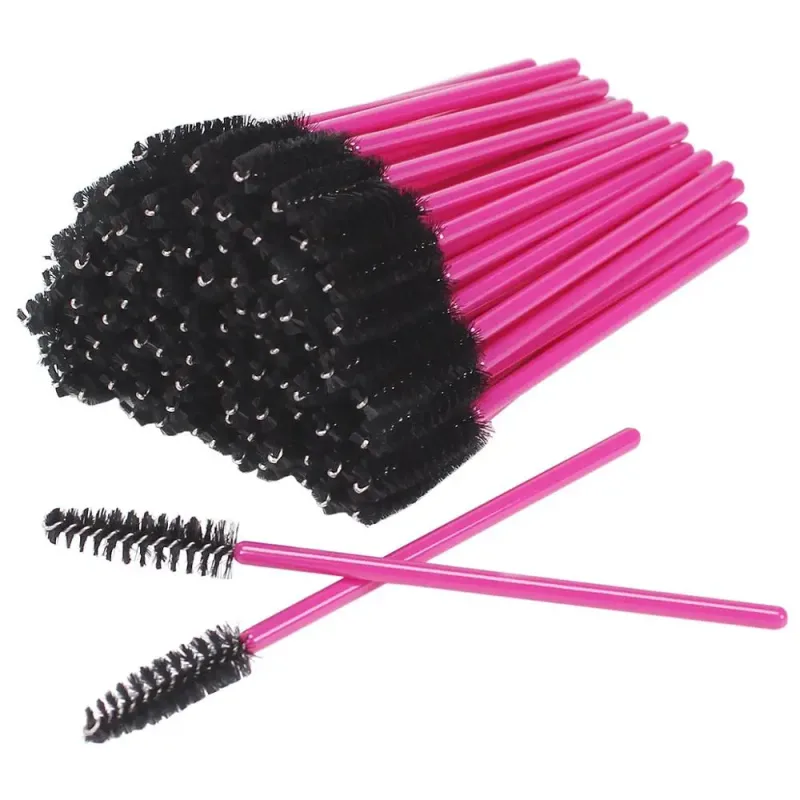 50 pçs pincéis de maquiagem pincéis de maquiagem descartáveis ​​varinhas de rímel aplicador multicolors cílios de olho escova cosmética ferramentas de maquiagem