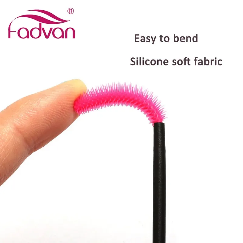 Fadvan 50 unidades/pacote pincéis de silicone descartável ferramenta de cílios pente rímel varinhas pincéis de maquiagem kit aplicador individual para olho