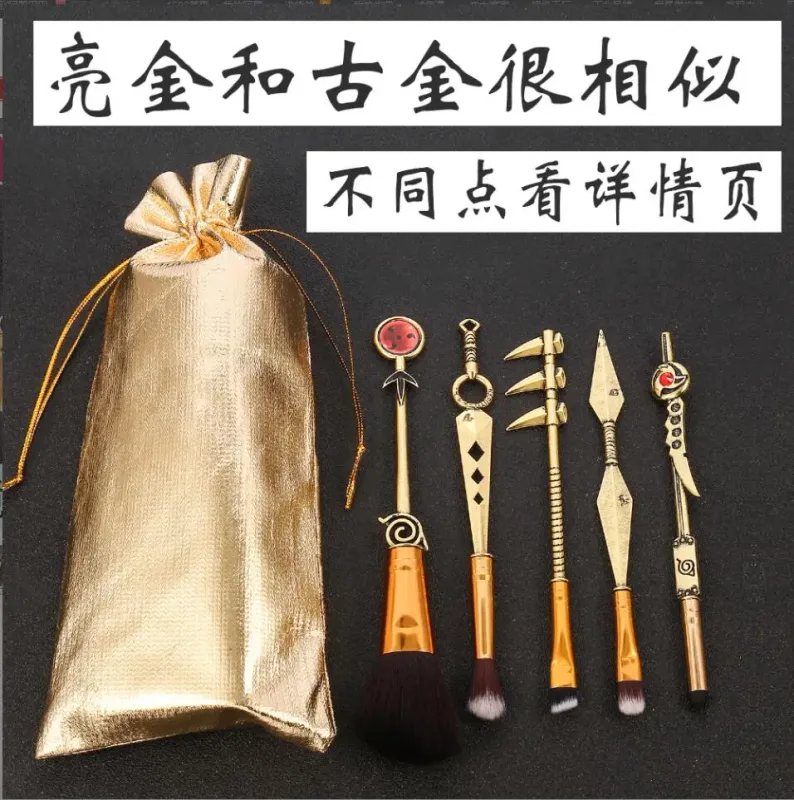 Conjunto de pincéis de maquiagem anime japonês 5 tamanhos, pincéis de base, sombra, corretivo, blush, kit de ferramentas de maquiagem t2081