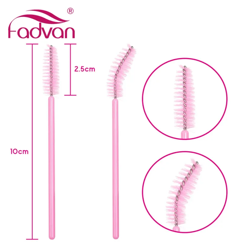 Fadvan 50 件/包化妝刷塑膠微型棒假睫毛刷工具黑色/粉紅色/彩色睫毛延長用品