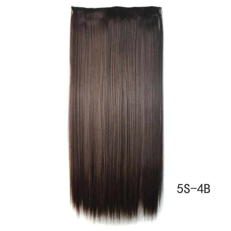 Synthetic Natural Synthetic Hair Extensions 5 Clip In Artificial Fake Ombre Blonde Brown Black Pink Straight False Hair Piece
