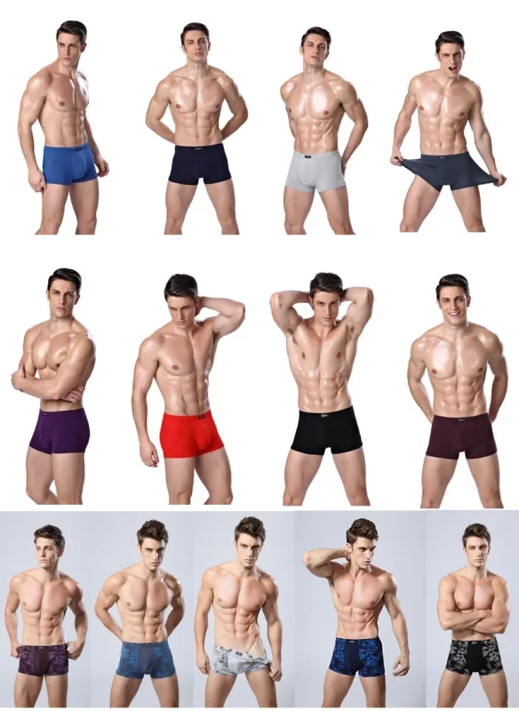 5 pçs de alta qualidade roupa interior masculina boxer shorts sexy sólido cuecas boxer boxer para homens calcinha masculina algodão plus size