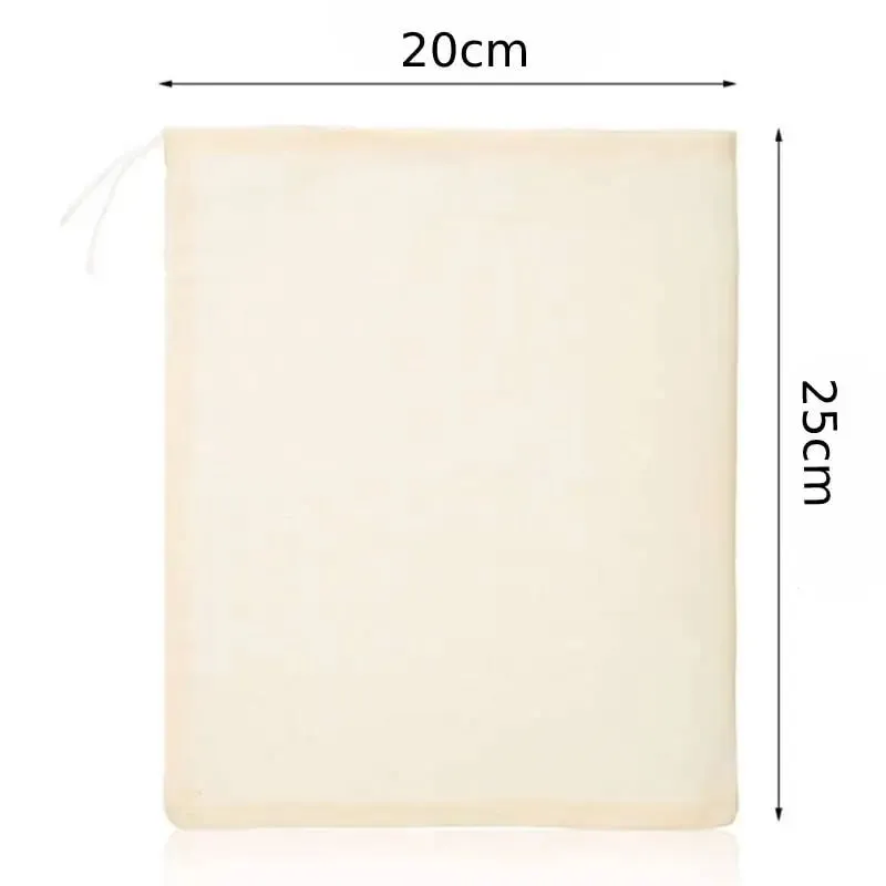 Sacos de algodão reutilizáveis, 5 peças, 20x25cm, cordão de musselina, gaze, especiarias, sopa, para cozinhar, caldo de osso, bolsa de fermentação