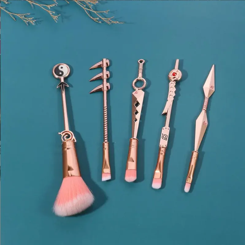 Conjunto de pincéis de maquiagem anime japonês 5 tamanhos, pincéis de base, sombra, corretivo, blush, kit de ferramentas de maquiagem t2081