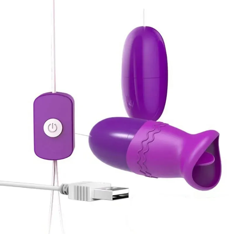 Multi Function Vibrator Clitoral G-Spot Tongue Clitoris 2 Jump Egg USB Power Bullet Remote Control Vibrating Sex Toys for Women