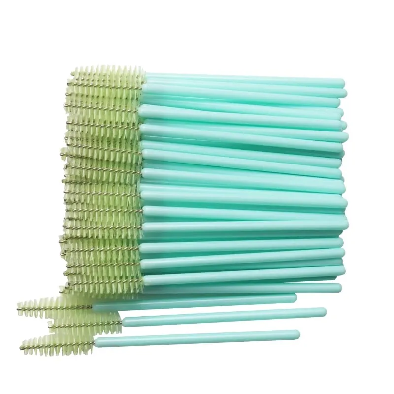 50pcs Shiny Disposable Eyelash Brush Applicator Wands Curler Mascara Eyebrow Makeup Tools Spoolers Comb Wands Spoolies Brushes