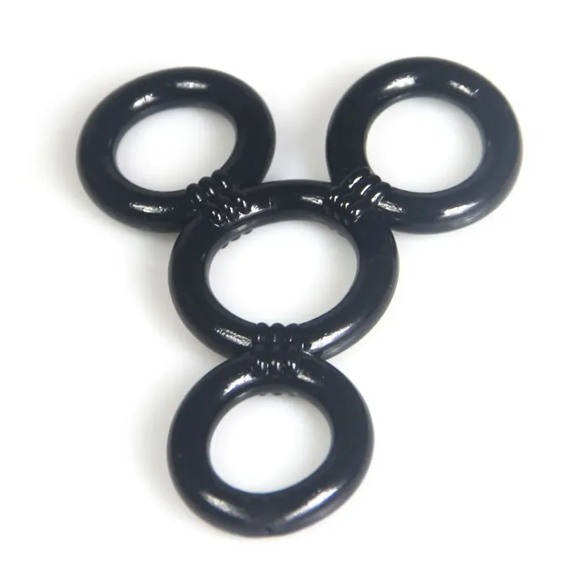 4 anel/conjunto anel peniano de silicone retardar a ejaculação pênis ereção duradoura anéis vibrador produtos adultos brinquedos sexuais masculinos para homem