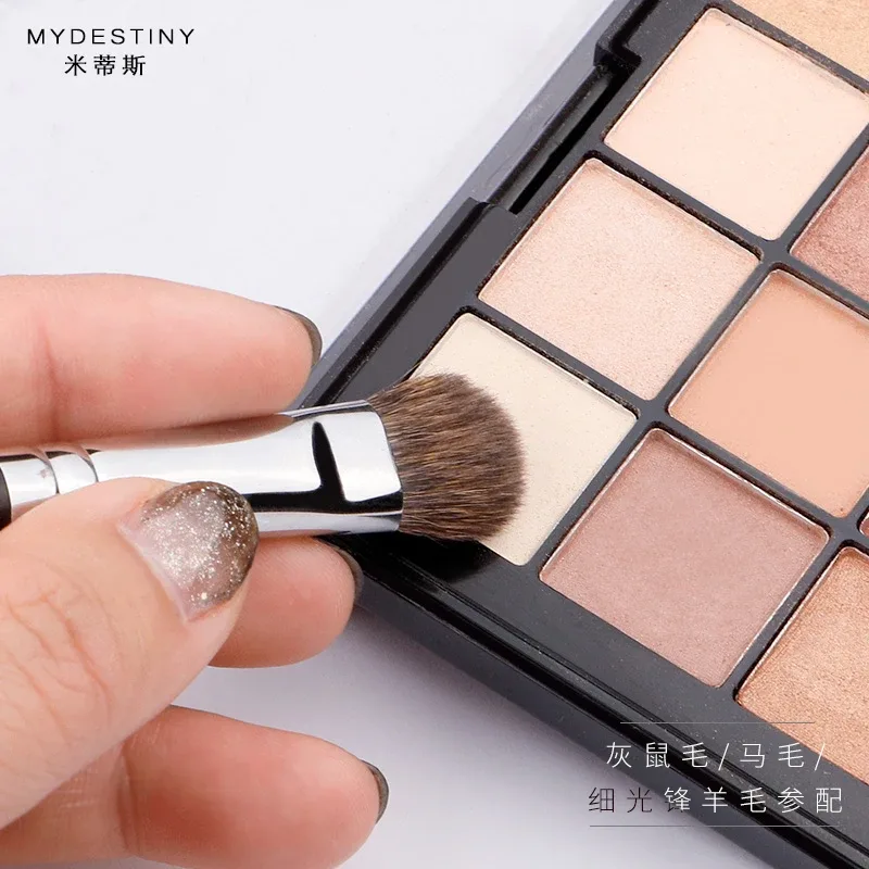Pincéis de maquiagem pro de alta qualidade, pelos de animais, tamanho grande, sombra, destaque dos olhos, pincéis de maquiagem, cabo de ébano, ferramentas cosméticas, 1 peça