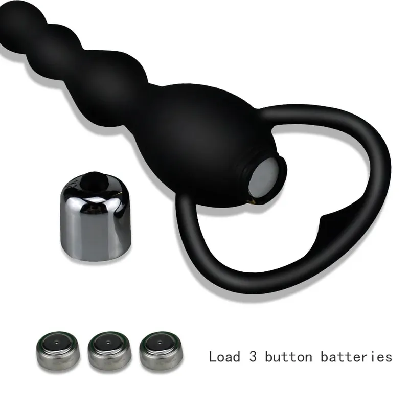 Vibrating Protaste Massager Anal Beads Vibrator Butt Plug Sex Toy for Men Women Silicone Anales Trainer Fun Toys for Beginners — image 4