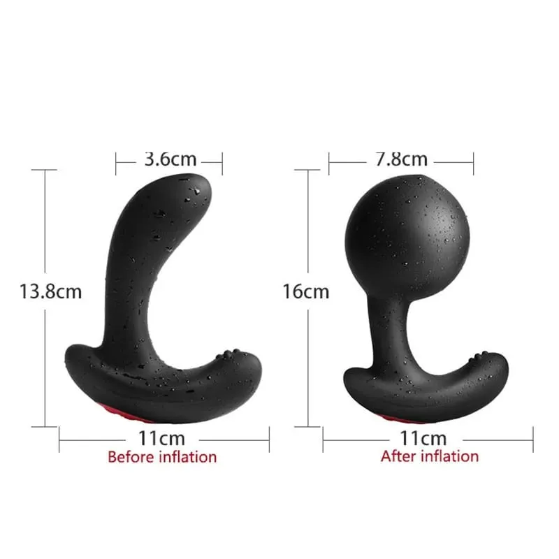 Plugue anal inflável com controle remoto sem fio, massageador de próstata masculino, plug anal vibratório, expansão anal, brinquedos sexuais para homens