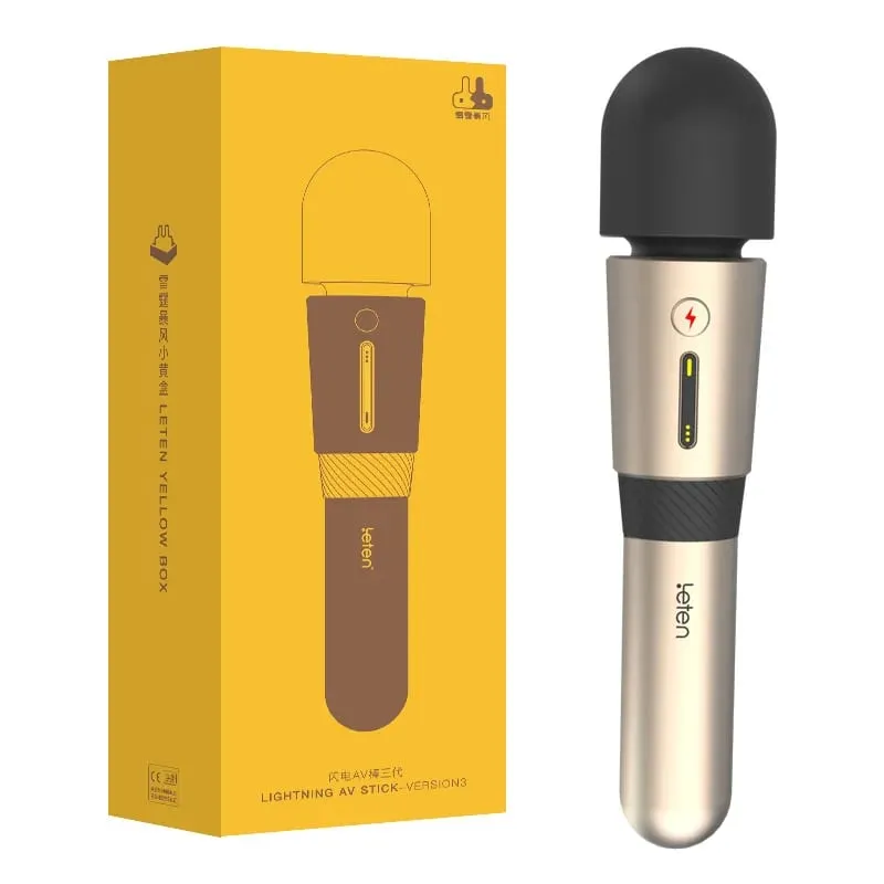 Leten Lightning 3 Powerful Vibrator Big Head Magic AV Wand Massager Female Nipple Clitoris Stimulater Adult Sex Toys For Women