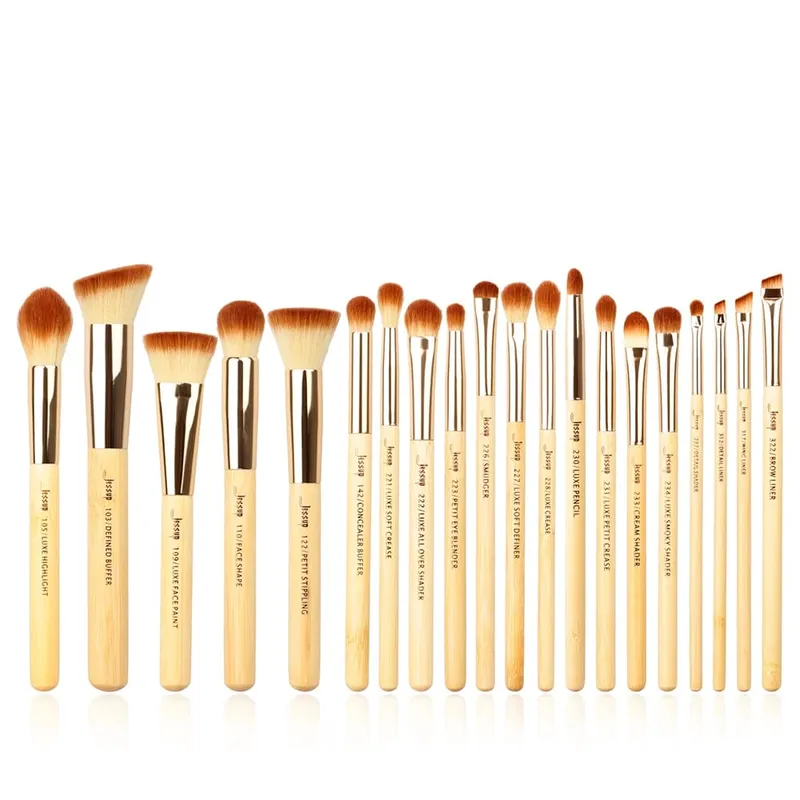 Jessup Brushes 20 支竹製專業化妝刷套裝粉底細節眼線眼影眉毛混合