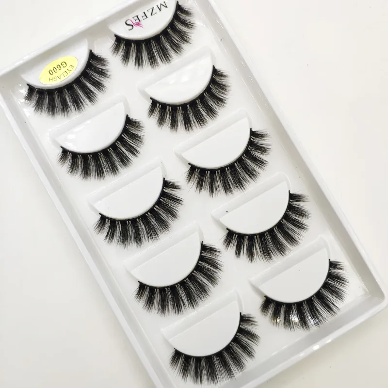 5 Pairs 3D Mink False Eyelashes Soft Lashes Cat Eye Eyelash Makeup Faux Cils Cilios Maquiagem H13 MINI CAT E01 — image 3