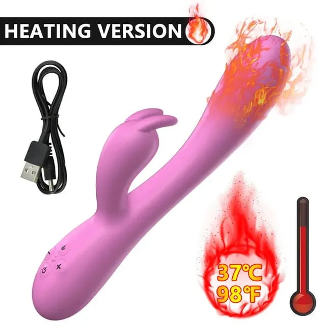 Carregamento usb aquecimento av coelho vibrador vibrador vagina clitóris estimulador g-ponto adulto jogo brinquedos sexuais para mulher masturbador feminino