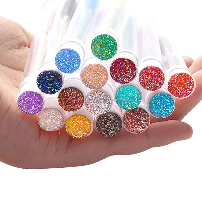 1-10 pçs rosa cílios escovas reutilizáveis ​​escova de sobrancelha para extensão de cílios cristal escova de cílios rímel tubo compõem vendas quentes