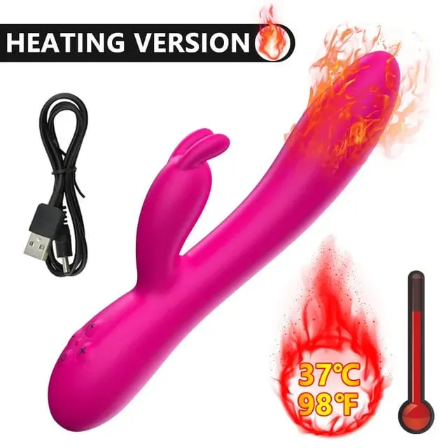 Carregamento usb aquecimento av coelho vibrador vibrador vagina clitóris estimulador g-ponto adulto jogo brinquedos sexuais para mulher masturbador feminino