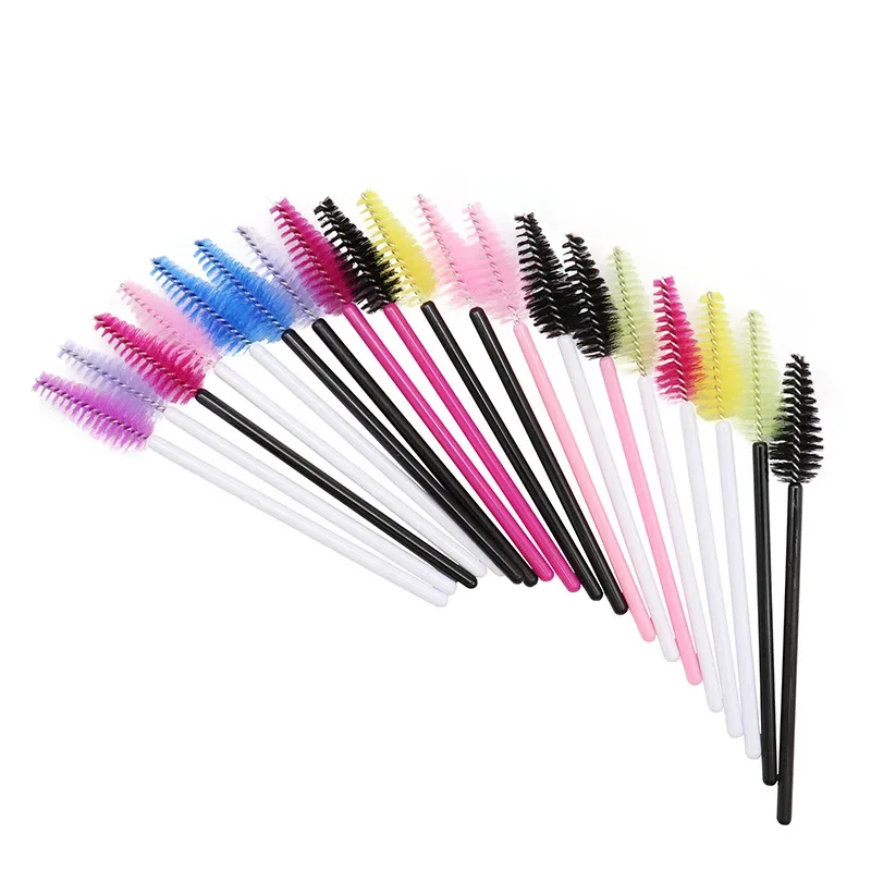 Pincel de sobrancelha para cílios, 50 peças, forma de gota de água, material de nylon, pincéis de maquiagem, extensão de cílios, ferramentas de beleza, varinha de rímel