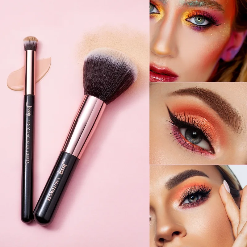 Jessup pincéis de maquiagem conjunto 10-25 pçs fundação pó sombra forro escova mistura highlighter brocha maquillaje rosegold/preto