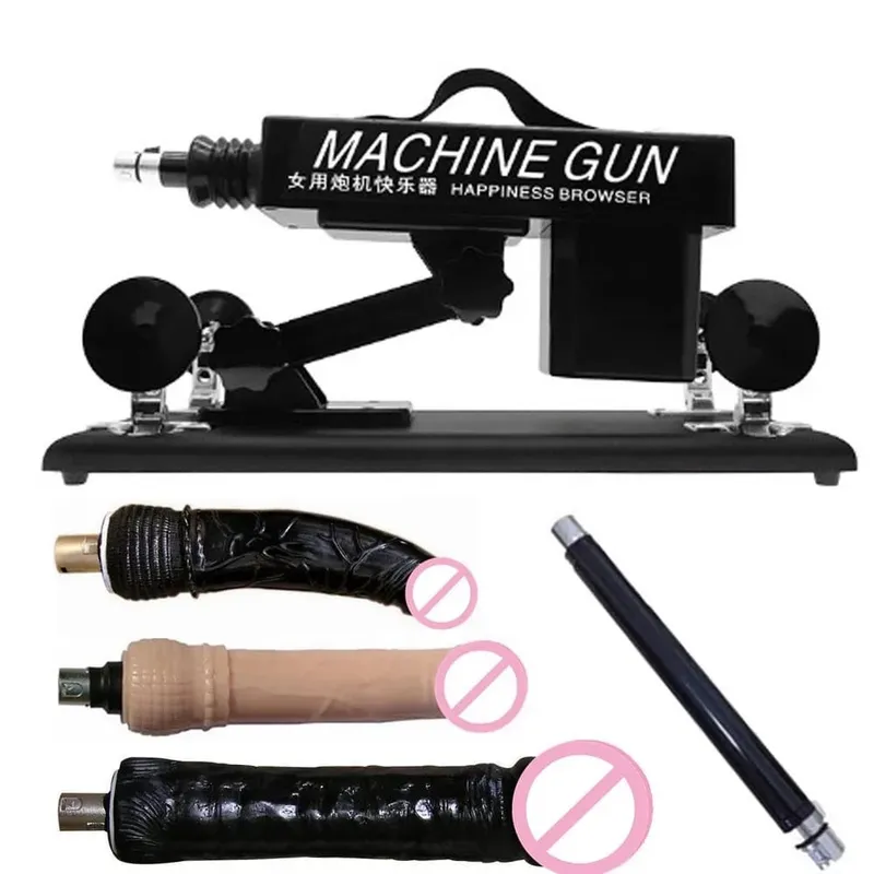 Máquina sexual vibartor automática, motor forte, com acessórios de vibrador, arma ajustável, máquina de amor, brinquedos sexuais para homens, mulheres, jogo adulto