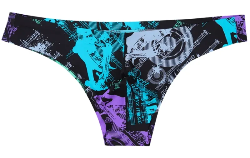 Homens sexy estilo suave macio impresso roupa interior masculina fina cuecas homem cintura baixa biquíni de seda gelo cuecas sem costura 817