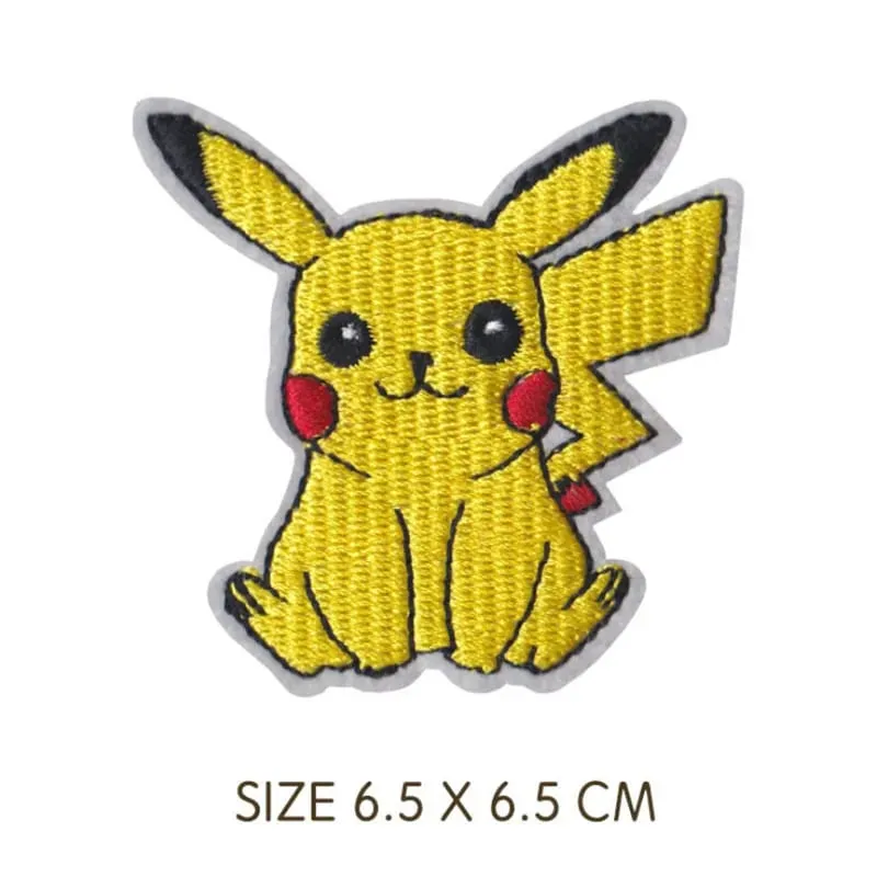 Cloth Patch Pikachu Clothes Stickers Sew on Embroidery Patches Applique Iron on Clothing Cartoon DIY Garment Decor